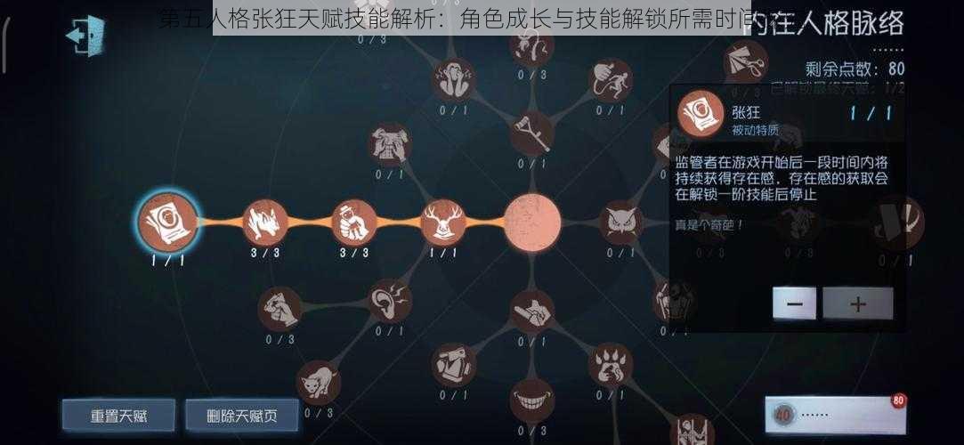 第五人格张狂天赋技能解析：角色成长与技能解锁所需时间探究