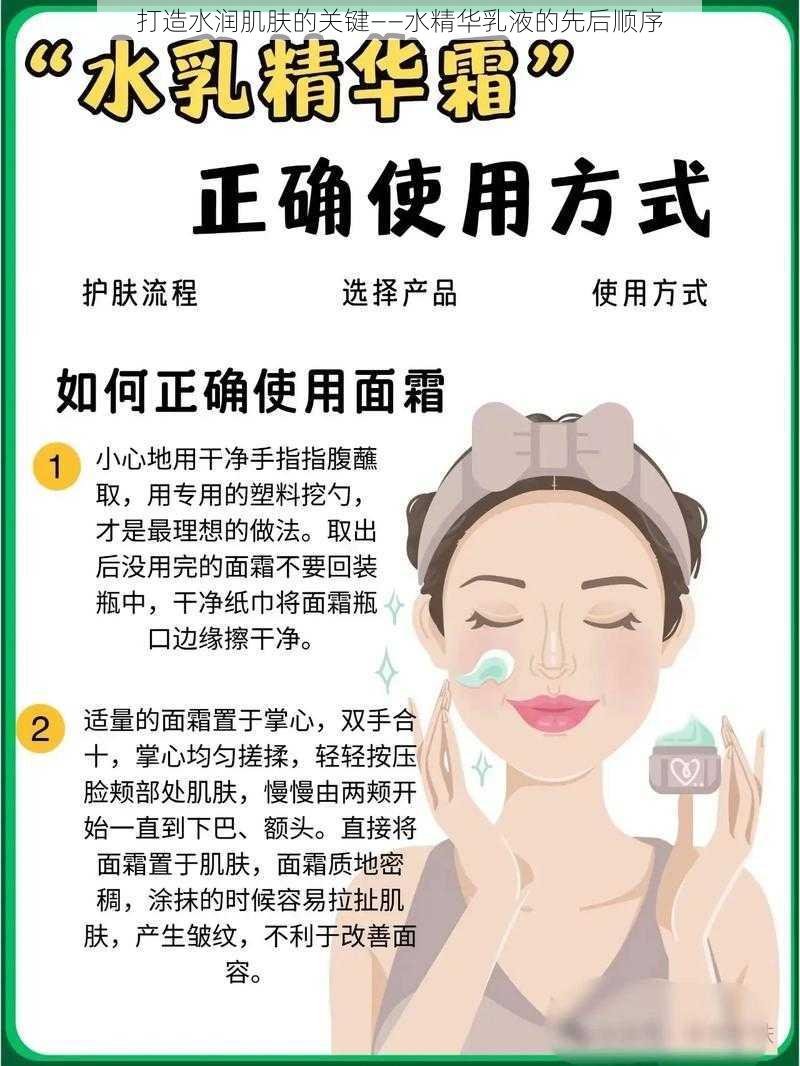 打造水润肌肤的关键——水精华乳液的先后顺序