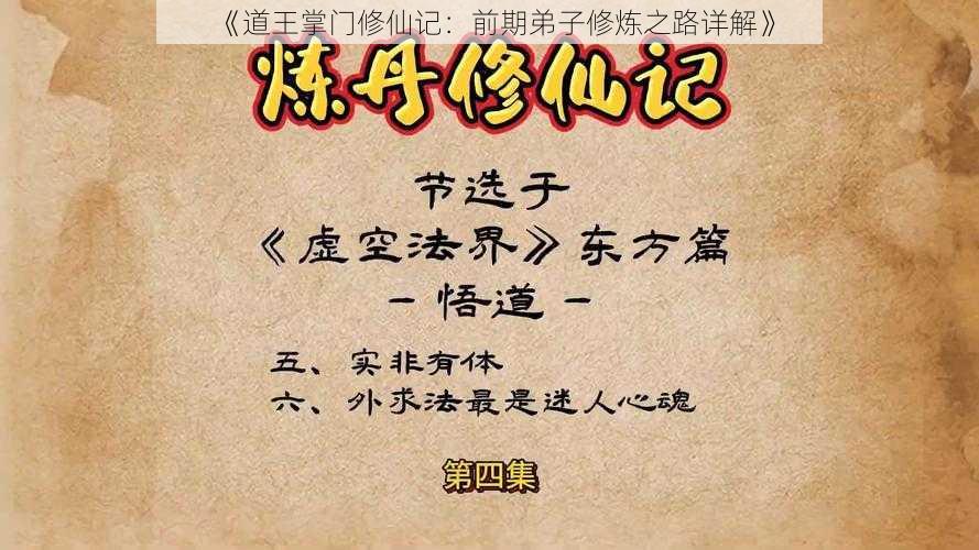 《道王掌门修仙记：前期弟子修炼之路详解》